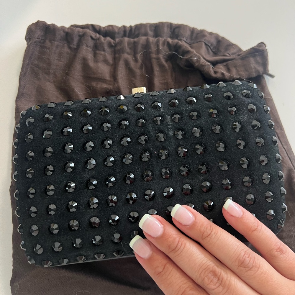 Gucci black clutch with Rhine stones!